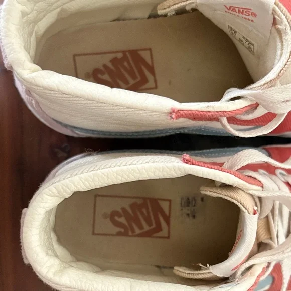 Vans sk8 Hi platform 2 womens size 7 shoes beige orange corduroy skate sneakers - Picture 4 of 6